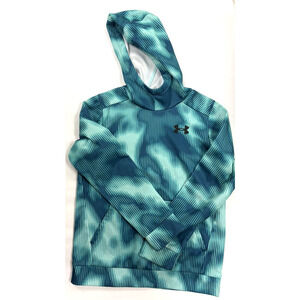 Under Armour Boys Pullover Hoodie Youth Size Medium Mini Green Stripes